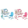 2 Pcs School Desk Chair Set, Dual Backrest Support Liftable Study Table Chair Set, Spacious Kids Table Chair Set Kid Furniture 4