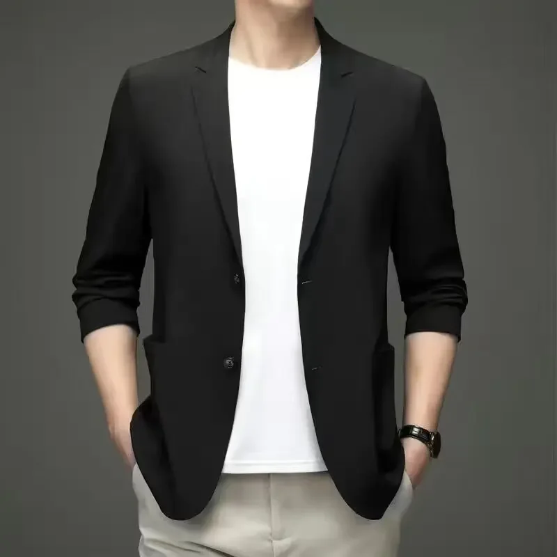 Men's Western-style Solid Color Suit Top Casual Business Wear Jacket New Spring Style Blazer For Men Fashionable Gentleman blazer jacket