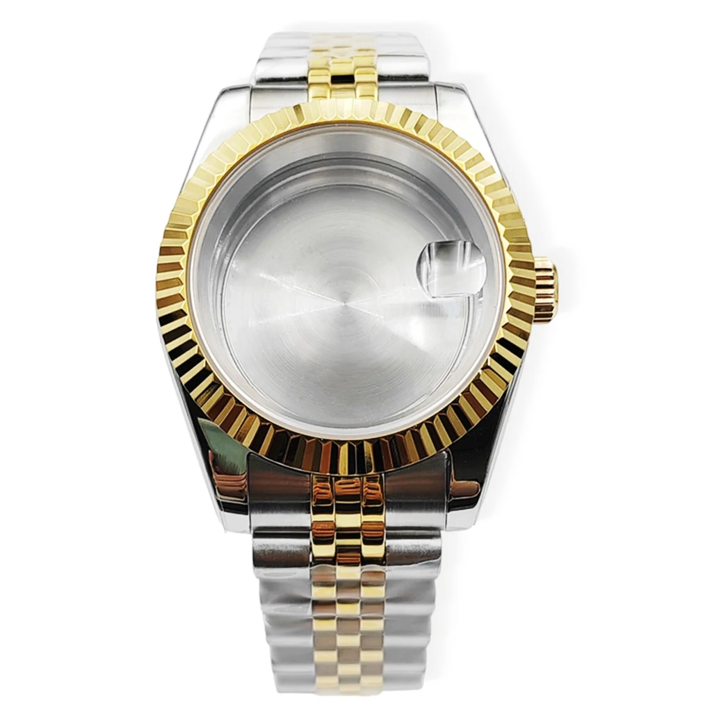 Cassa Orologio Placcata Oro 36/39mm Per Movimenti NH35 ETA2824 MIYOTA82 – Lunetta Lucida