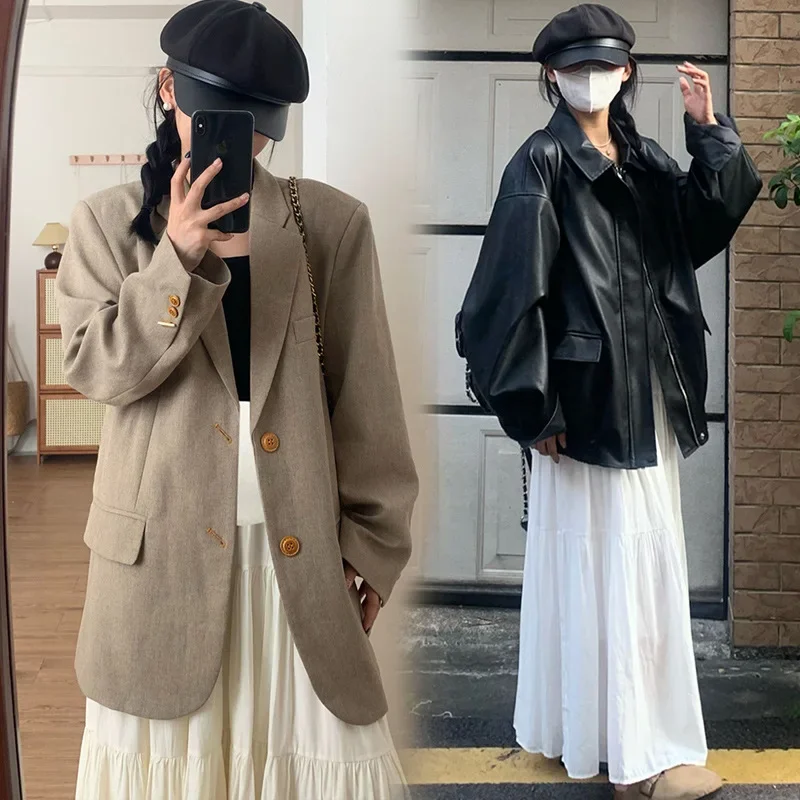 Maternity High Waist Long Skirt Spring Autumn Draped Splice Versatile A- Line Skirt for Pregnant Women Children's Clothing