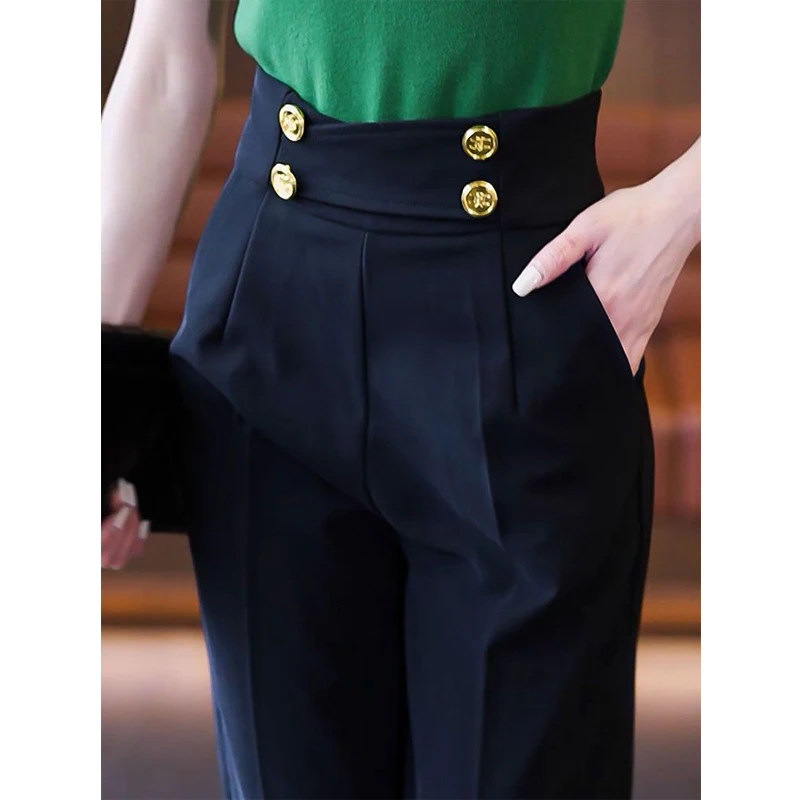 New Women Clothes Korean Fashion High Waist Elegant Chic Harem Suit Pants Summer Office Lady Commuter Trousers Casual Pantalones