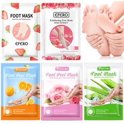 5Packs Foot Mask Socks Exfoliating Foot Spa Bath Mask Peeling Scrub Pedicure Socks Foot Patch Moisturizer Dead Skin Remover
