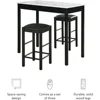 Artificial Marble Kitchen Table and Chair Set for 2 People with 1 Bar Table and 2 Stools, Suitable for Apartments, Restaurants 4