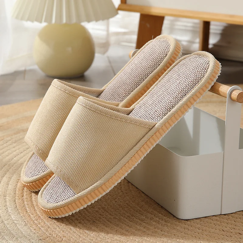 4Pairs/Pack Man Women Cotton Hemp Slippers Disposable Home Hotel Slides Travel Sandals Hospitality Guest SPA Footwear Shoes