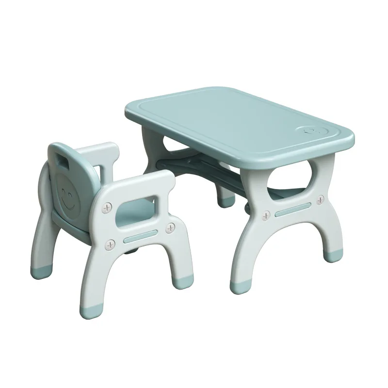 Children's Desk and Chair Plastic Minimalist Writing Desk and Chair Set Children's Homework Assemble Kid Table