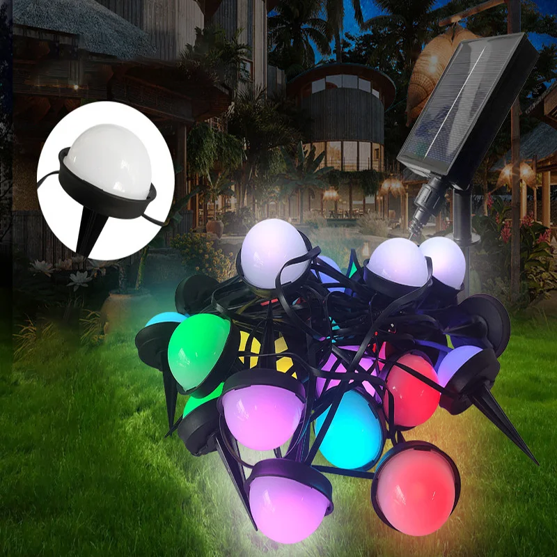 HotsellingLEDSolarOutdoorAtmosphereLightStringCampingRainbow