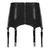 Womens Garters Suspender Belt Skirts Ladies Wet Look Mini Skirts Leather Garters with Metal Clips Clubwear Costume Underwear 2