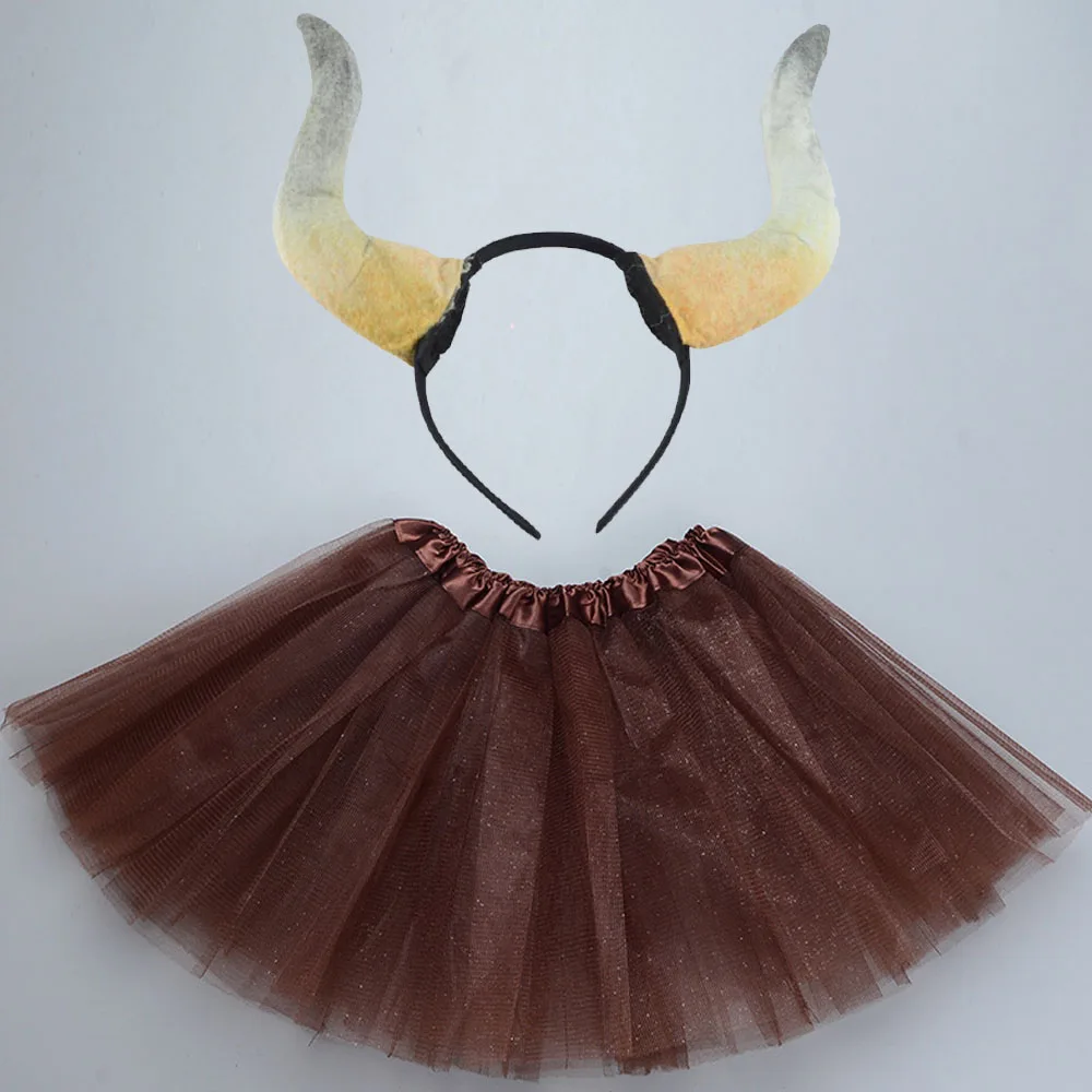 Anime Cosplay Props Animal Cosplay Costume Kids Girl Devil Demon Headband Tutu Skirt Bow Tail Set Party Toy Gift Props Birthday Halloween Costume Cosplay