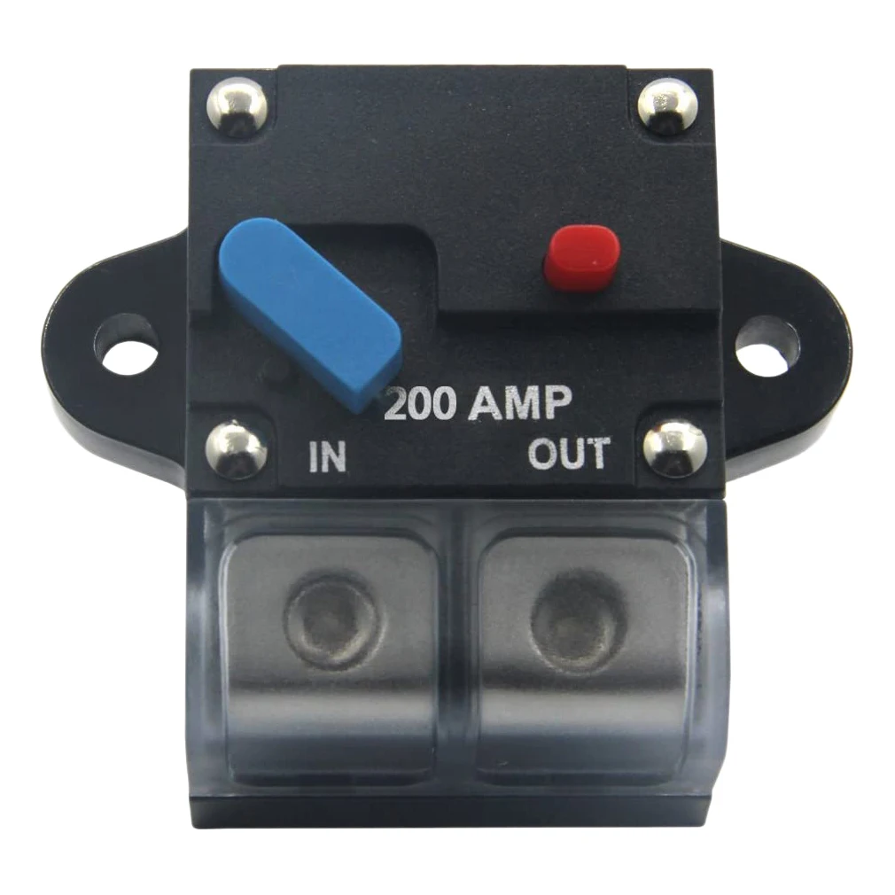 

12-24 Volt DC 200A Circuit Breaker Trolling Motor Auto Car Marine Stereo Audio Inline Fuse Holders Inverter