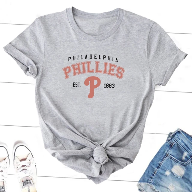 Vintage Philadelphia Phillies EST 1883 T Shirt Women Letter Print