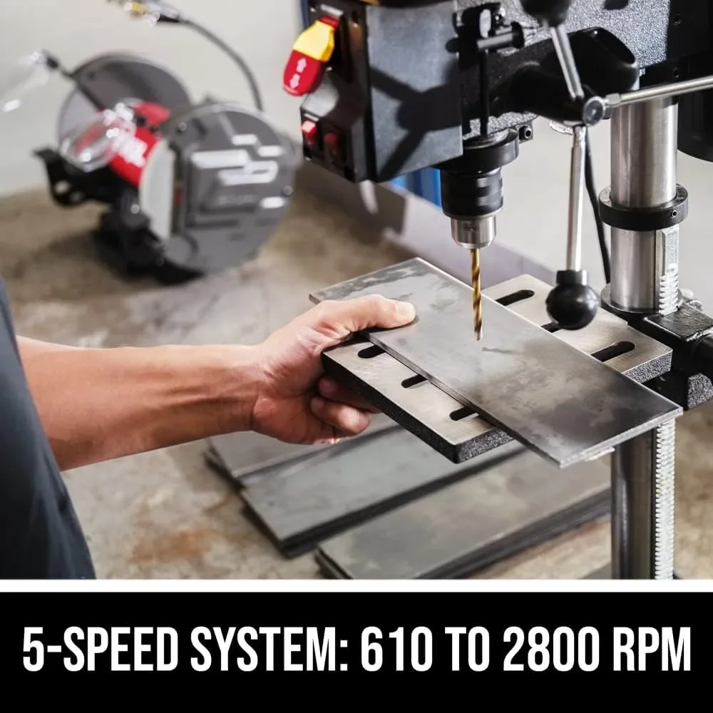 6.2 Amp 10 In. 5-Speed Benchtop Drill Press with Laser Alignment & Work Light - DP9505-00 3
