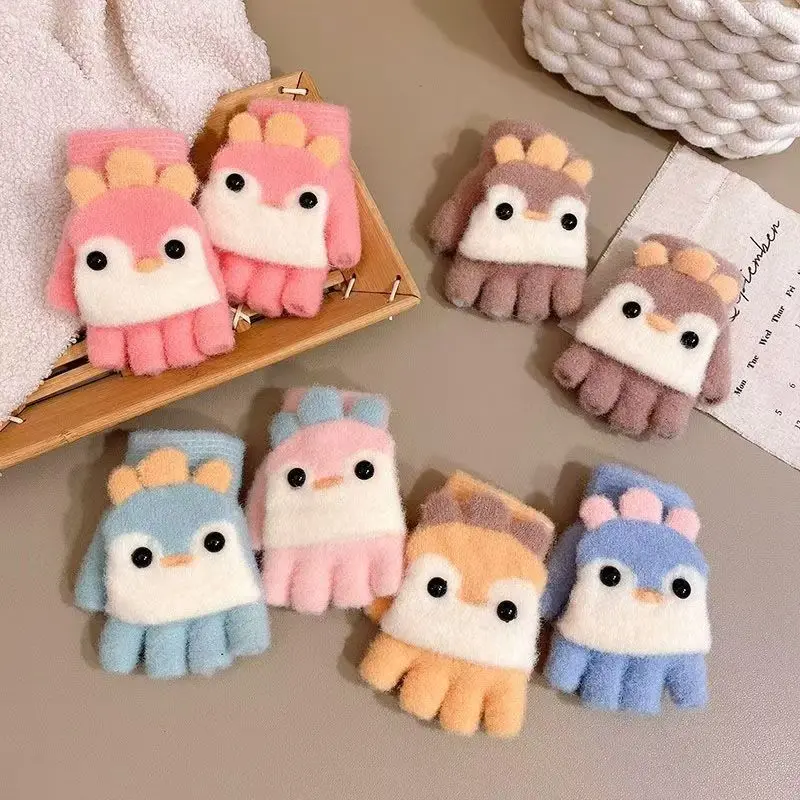 Kids Warm Knitted Flip Gloves 2