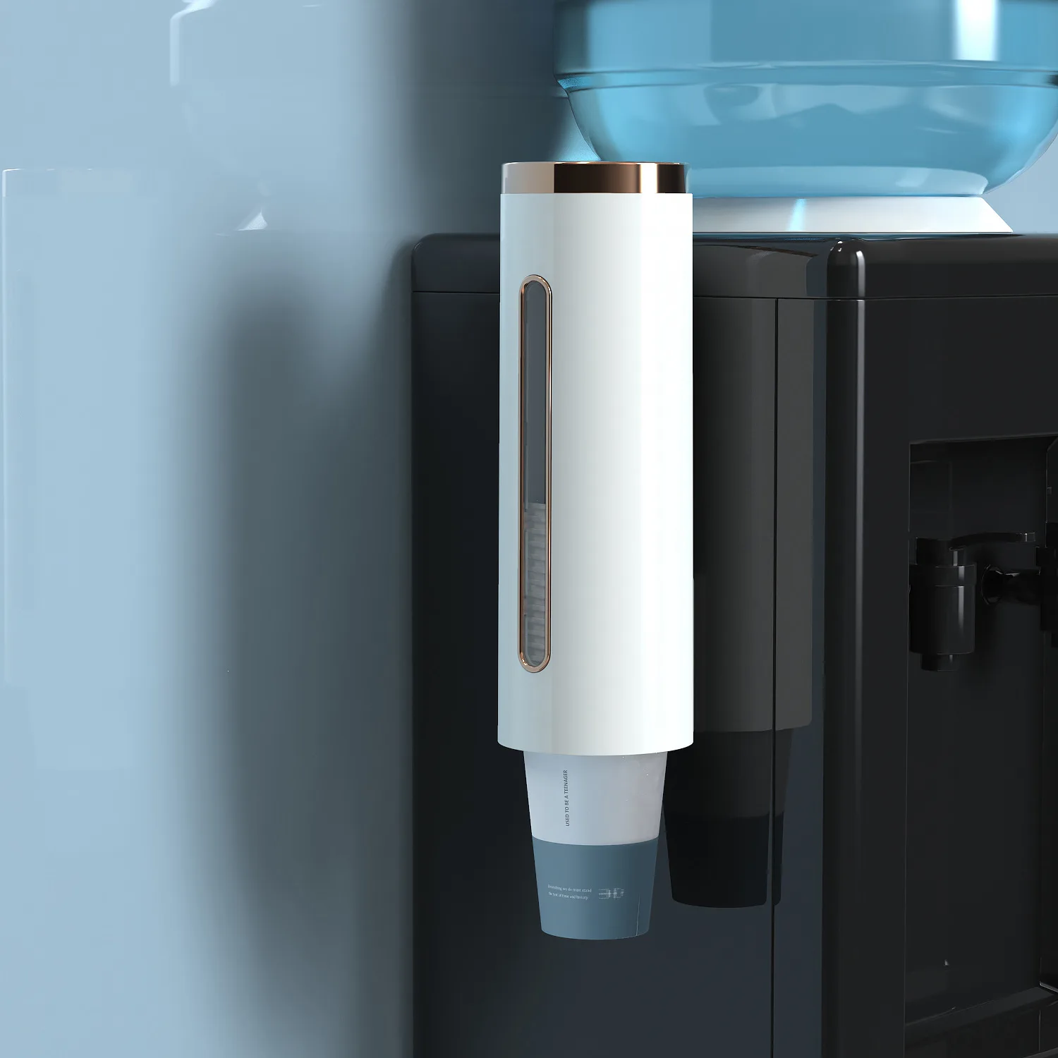 Self-designed luxury disposable cups cup-taking device, paper cup-dropping device, water dispenser, cup holder and cup storage