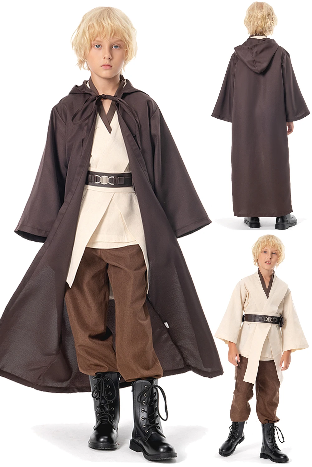 Kids Boys Role Play Anakin Obi Wan Cosplay Movie Space Battle Jedi Costume Cloak Child Fantasy Fancy Dress Up Party Clothes kids cosplay costume