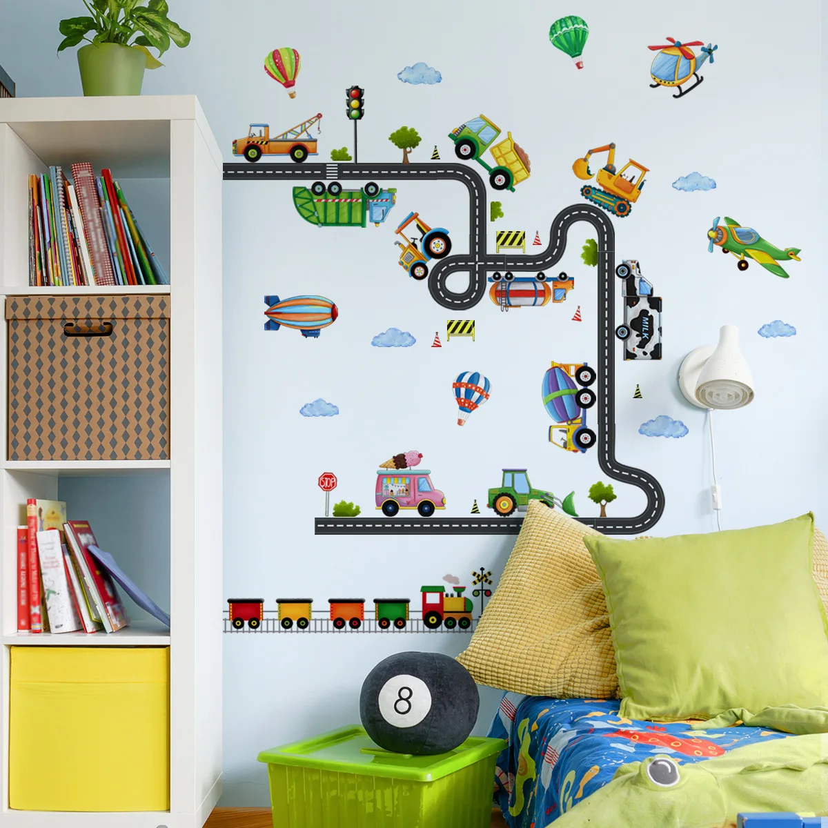 Rail Car Wall Stickers DIY Paper Background Wall Children's Room Kindergarten Decoration Self-adhesive Removable Waterproof - 3
