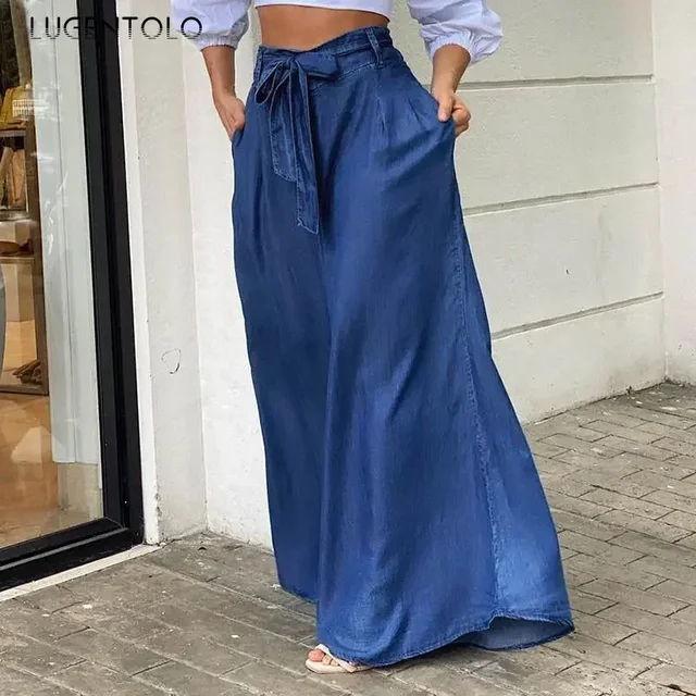 Vaqueros elegantes de cintura alta para mujer.