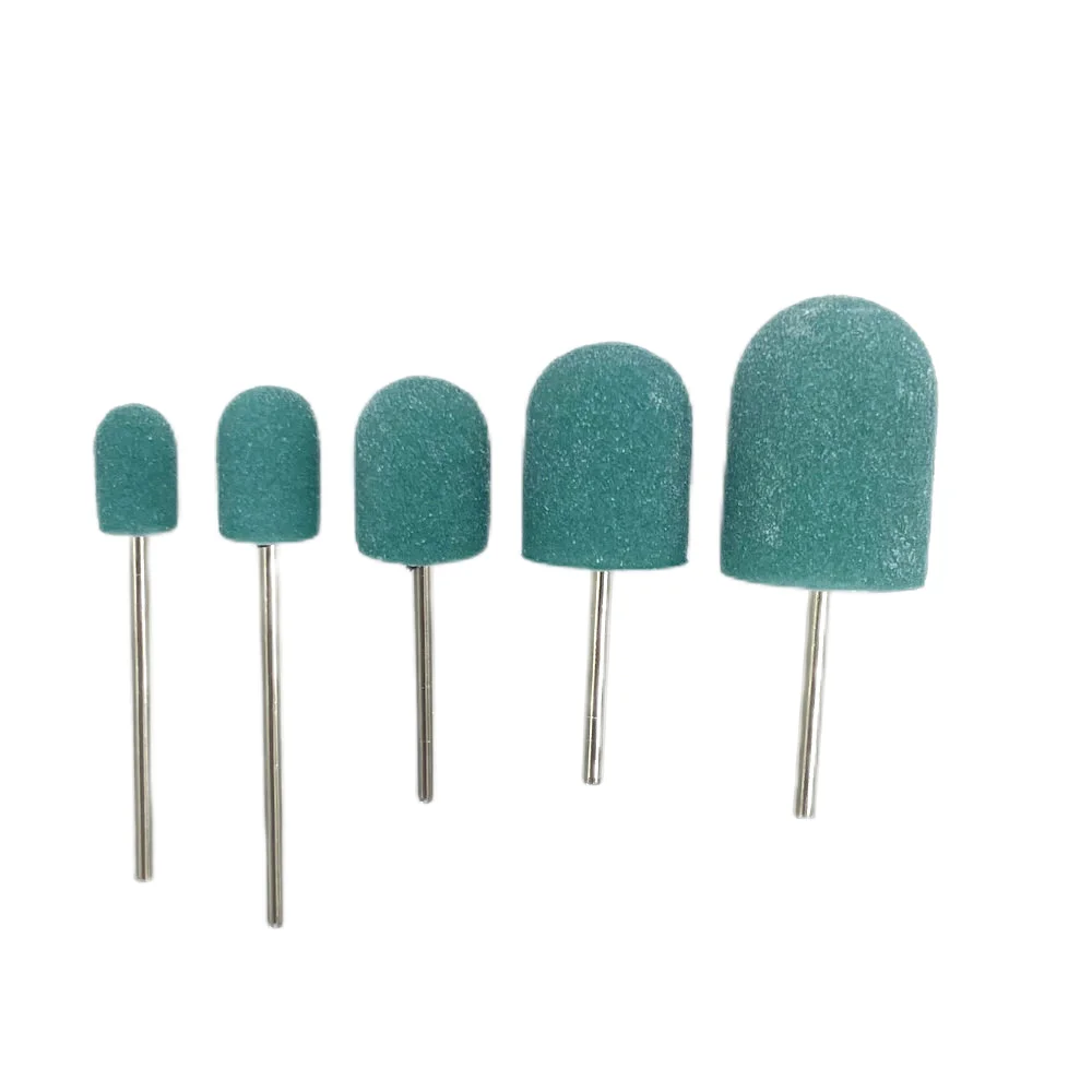 5pcs Nail Sanding Caps With Rubber Pedicure Polishing Sand Block Electric Pedicure Burr Foot Cuticle Tool Drill Accessories 3