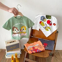 Hot Selling Cartoon Baby Boy And Girl T-shirts In 2024 Summer Round Neck Loose Short Sleeves Spider Man Printed Fashion Top 1
