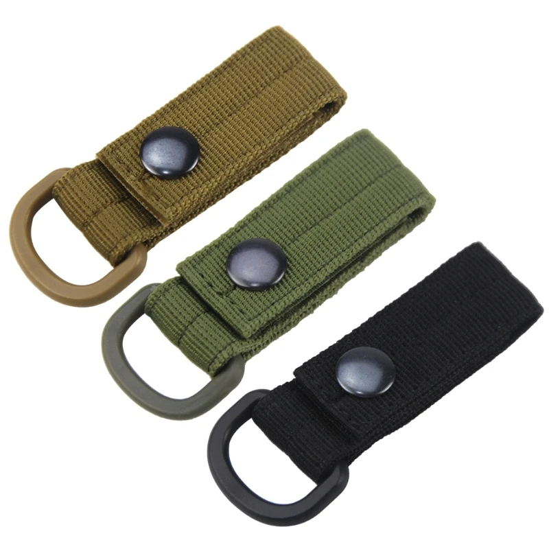 

G92F 5 Pcs Belt Carabiner Loop Nylon Strap with D Rings Carabiner Loop Strap