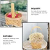 10 Pcs Hand Woven Basket Wedding Handheld Candy Flower Unique Gift Party Wood Baskets Multi-purpose 6