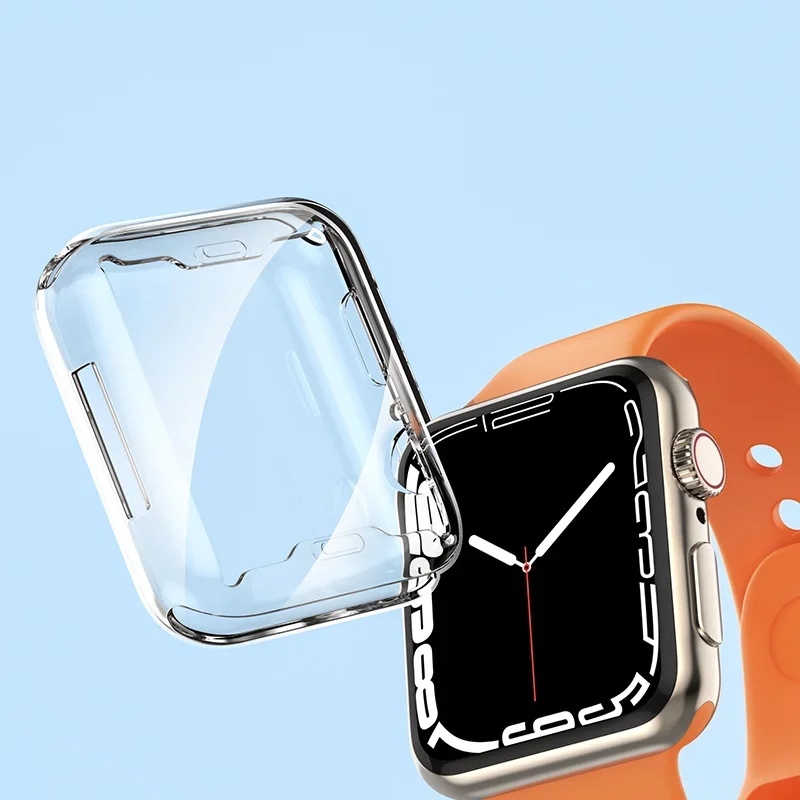 Full Cover Watch Case For Apple Watch Series 8 7 6 5 4 3 2 SE Silicone Clear Case Screen Protector iWatch 38 40 41MM 42 44 45MM apple watch screen protector case apple watch screen protector watch screen protector case watch cover watch protective case watch case watch protective cover apple watch case tpu protective case watch screen protector
