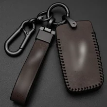 

Leather Car Key Case Cover Skin Keychain For Jaguar XEL XJL XFL Xjl E-Pace F-Pace Car Accessories Full Cover Genuine Leather