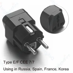 Universal Travel Power Adapter with EU Plug Conversion - EU Plug - Black 4.8mm (1pcs)