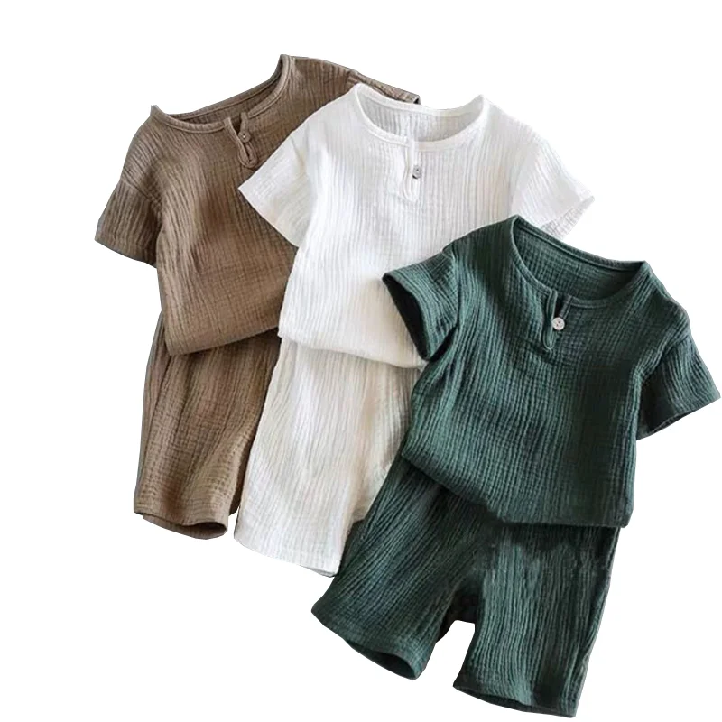 baby suit set New boys and girls short-sleeved shirt + shorts set summer children's casual clothing fat kid suit