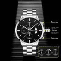 Mode hommes montre de luxe calendrier Quartz montre-Bracelet montres d'affaires homme horloge mâle Bracelet montre-Bracelet 2