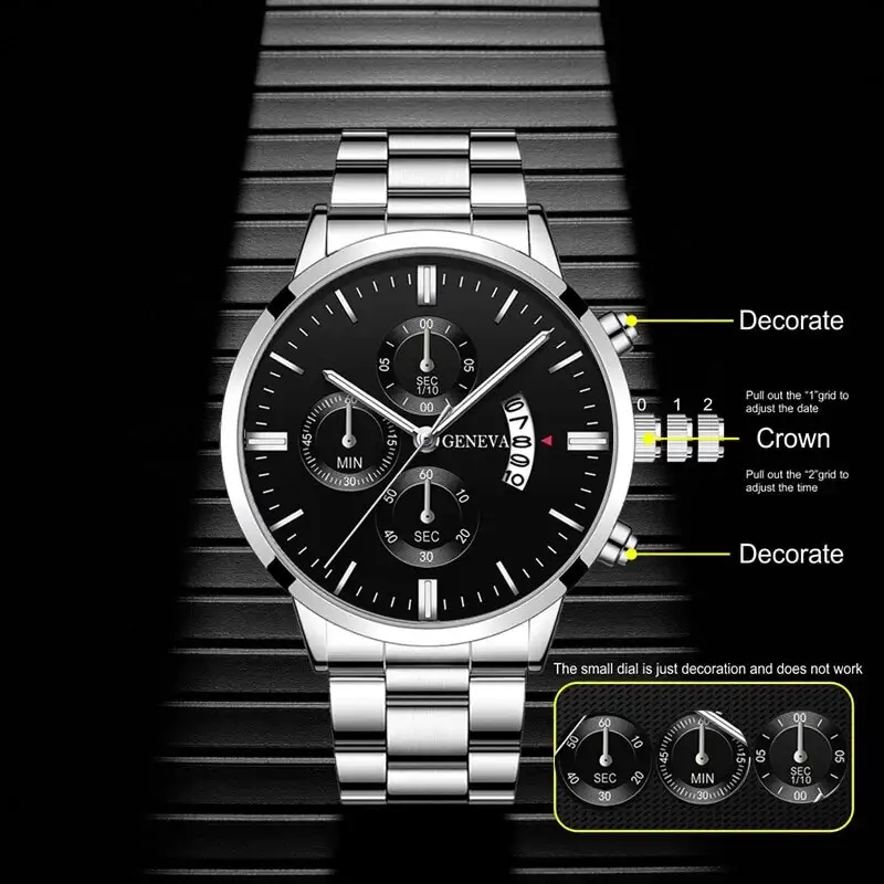 Fashion Men Watch Luxury Calendar Quartz Wrist Watch Business Watches Man Clock Male Bracelet Wristwatch - Image 2