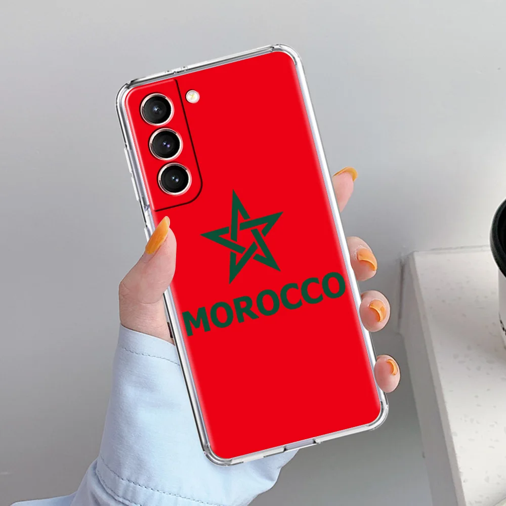 Morocco Flag Soccer Design Soft Clear Phone Case