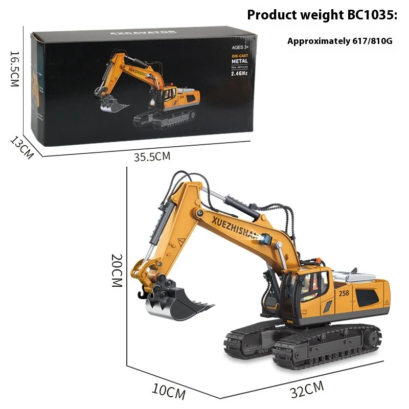 Children'S Large Alloy Remote Control Excavator 11 Channel Crawler Excavator Boy'S Engineering Remote Control Car Toy 3