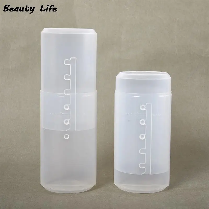 Adjustable Height PVC Makeup Brush Holder Display Storage Cup Organizer with Lid 3