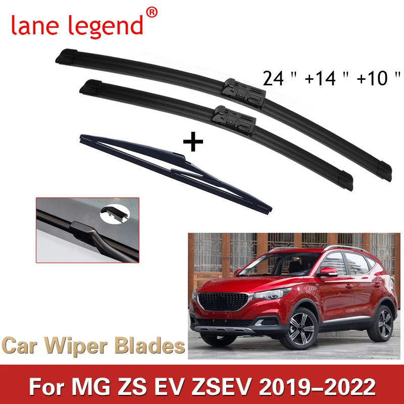 

3pcs For MG ZS EV ZSEV 2019-2022 24"+14"+10" Front Rear Wiper Blades Windshield Windscreen Window Cutter Accessories