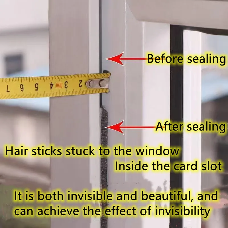 5/10/20 Meter Self-Adhesive Weather Stripping for Home Door & Window Soundproofing Dustproof Windproof Brush Strip - Image 4