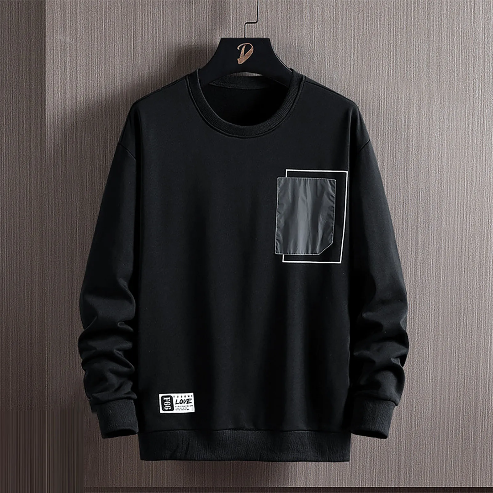 

Men's Autumn Daily Casual Long Sleeved Crewneck Hoodie T Shirt Basic Top Retro Style