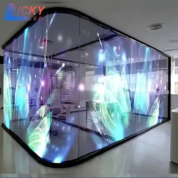 Factory Price LED Ultra - thin Transparent Flexible Display P6 P8 Crystal Film Soft Self - adhesive Window Glass Screen 1