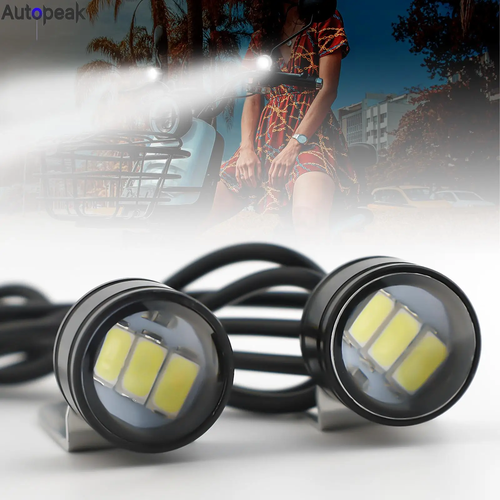 Mini Projecteur Auxiliaire LED pour Moto, 12V, Étanche, DRL, Phare  Antibrouillard pour Sauna, Accessoires pour Motocyclette