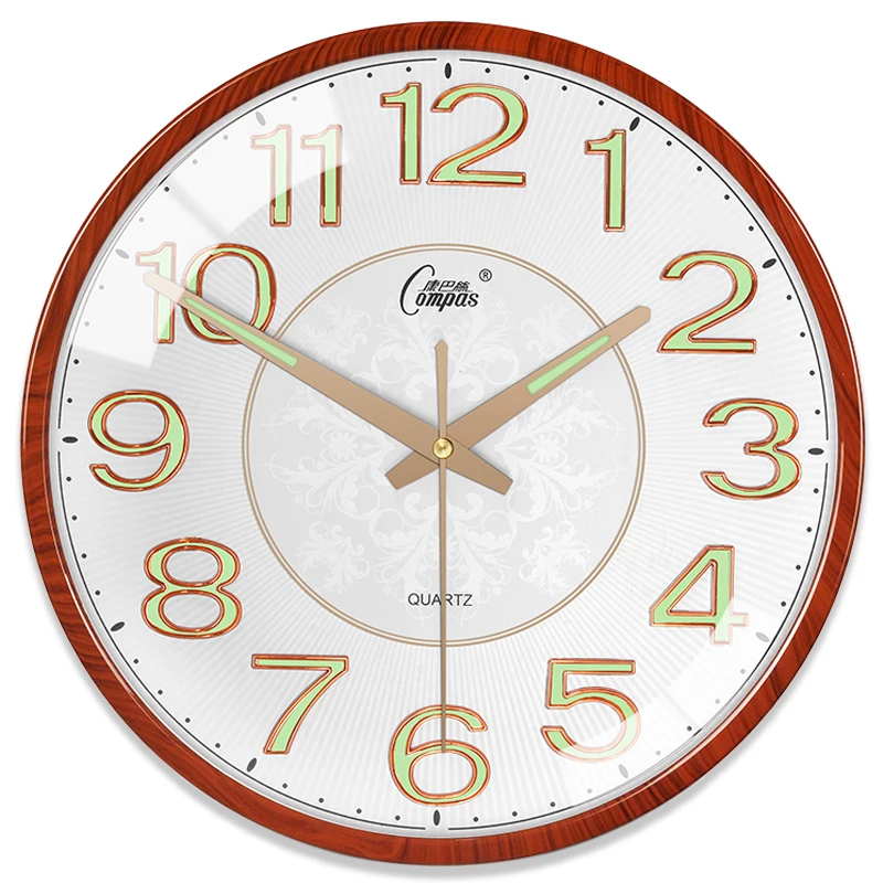 Luminous Large Silent Night Light Clocks Wall Retro Wall Clock E  