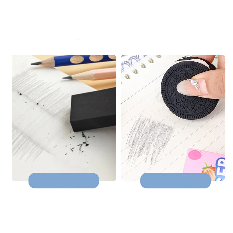 Cartoon Creative Biscuit Eraser Simulation Oreo Student Stationery Traceless Eraser pencil eraser eraser pen plasticine eraser eraser refillable pen biscuit eraser kneadable eraser retractable eraser