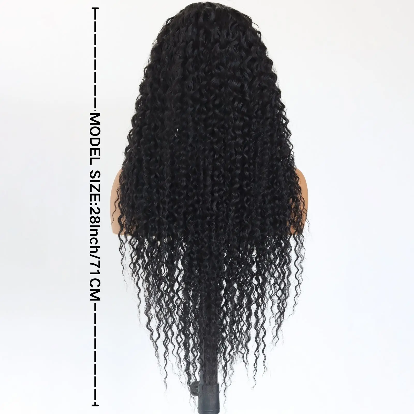 long Black Curly Synthetic Lace Front Wigs Natural Black Loose Curly 13×4 Lace Front Wigs Pre Plucked Natural Hairline Wig