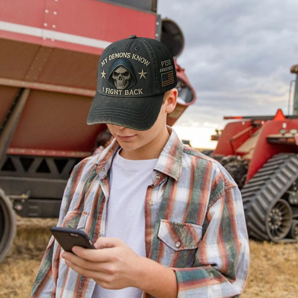 Death Fight Mental Health Casual Baseball Cap Sun Protection PTSD Awareness Hat Breathable for Activities Hiking Camping Picnic