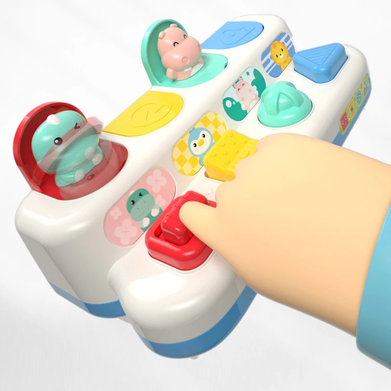 Interactive Pop Up Animals Toys Switch Box Montessori Cause and Effect Toys for Toddlers 6-18 Months Button Box Develop Games 5