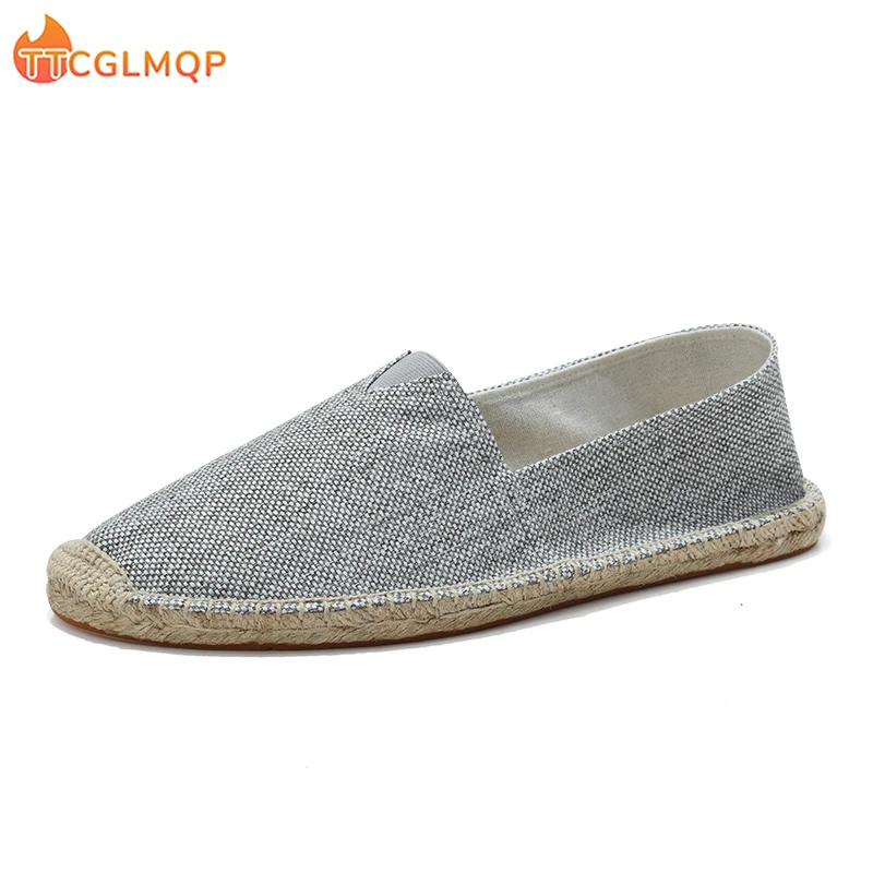 2022 Summer New Men's Linen Casual Shoes Handmade Weaving Fisherman Shoes Fashion Casual Flat Espadrilles Driving Shoes Big Size 4