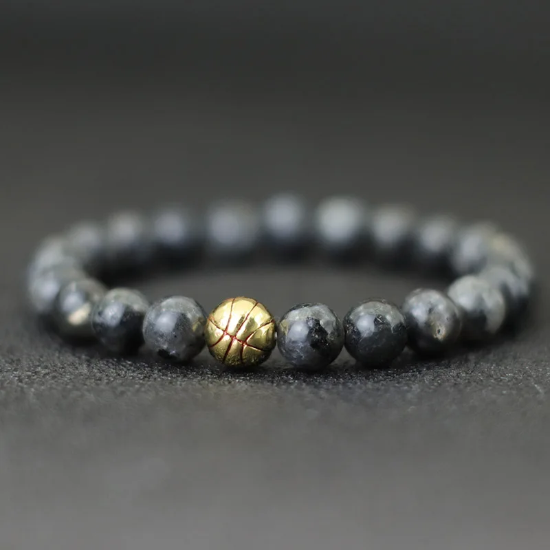 Men Natural Lava Onyx Tiger Eyes Copper Beaded Bracelet