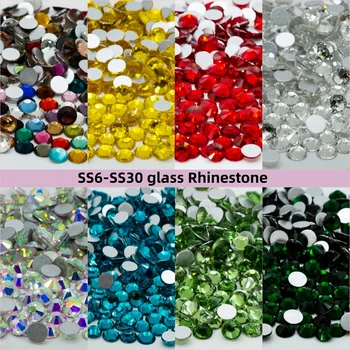 size ss6 ss10 ss12 ss16 ss20 Crystal Rhinestones Non Hot Fix Flat Back Strass & Fabric Garment rhinestones for nails Decorations