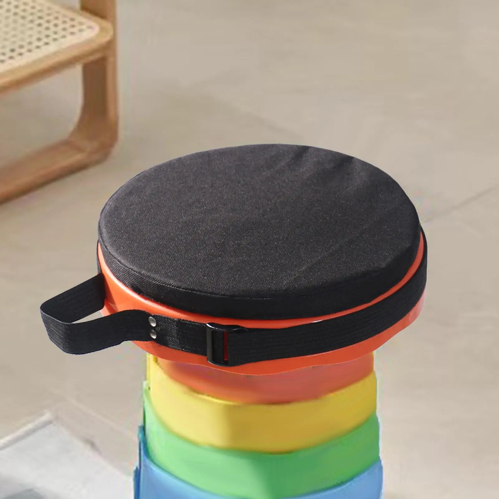 Collapsible Telescopic Stool Cushion Seat for Chair Covers Round Patio Camping Hiking Travel BBQ