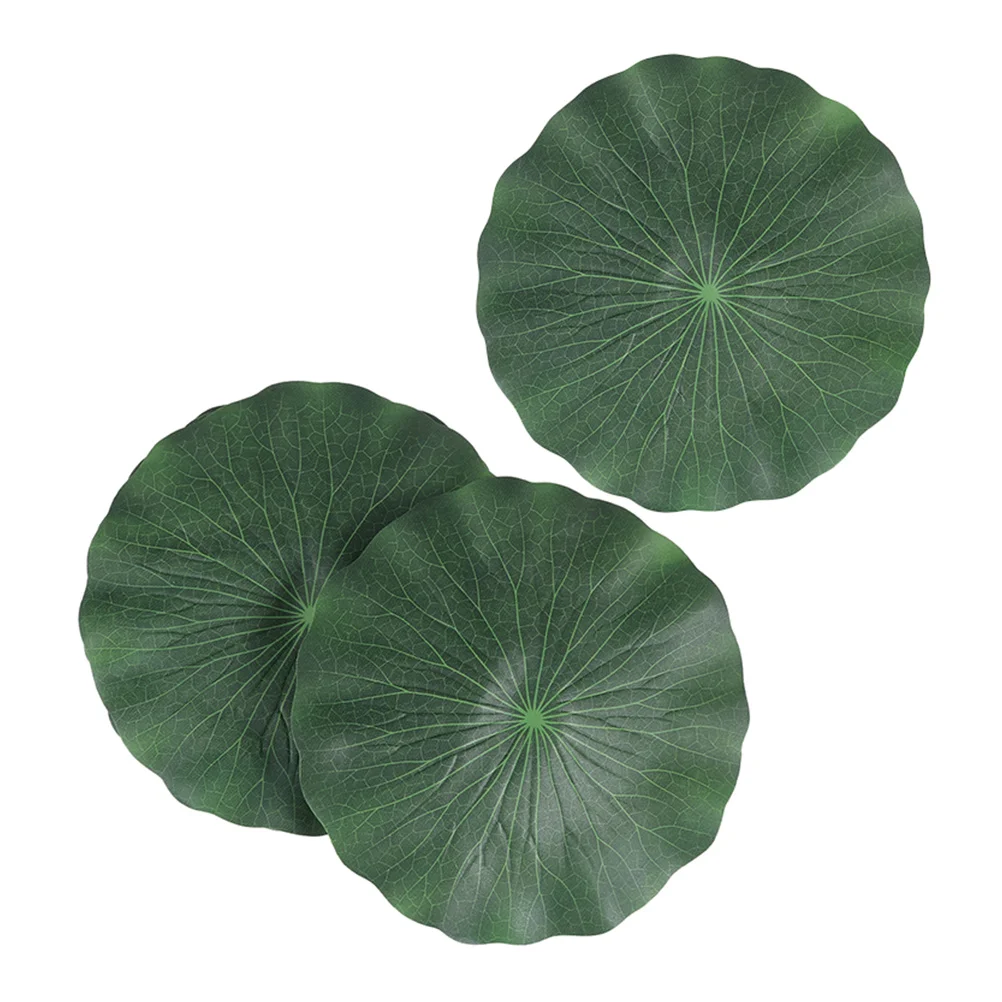 

3Pcs Artificial Leaves Plants Lotus Leaf Vivid Fishpond Lotus Leaf Fish Tank Decoration