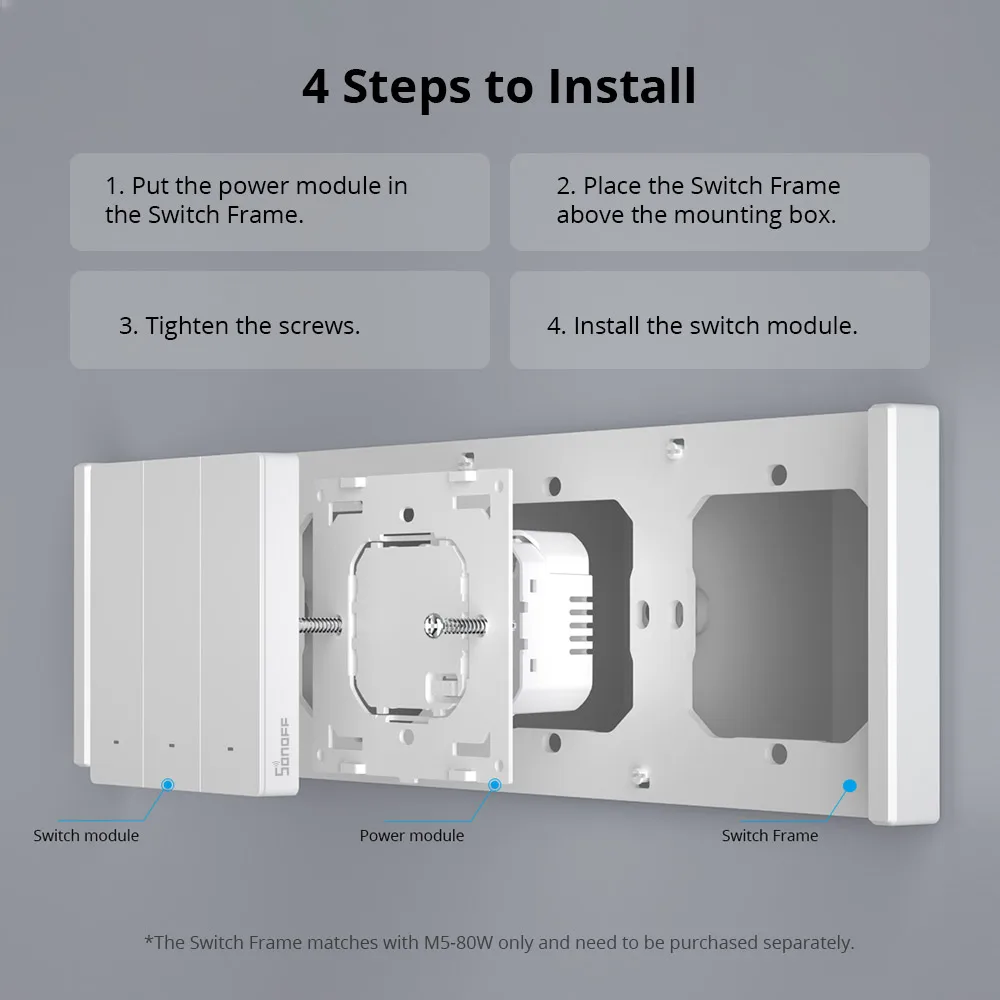 M5 Matter Smart Wall Switch Two-way ESP32 EWeLink-Remote Switchman Voice Control