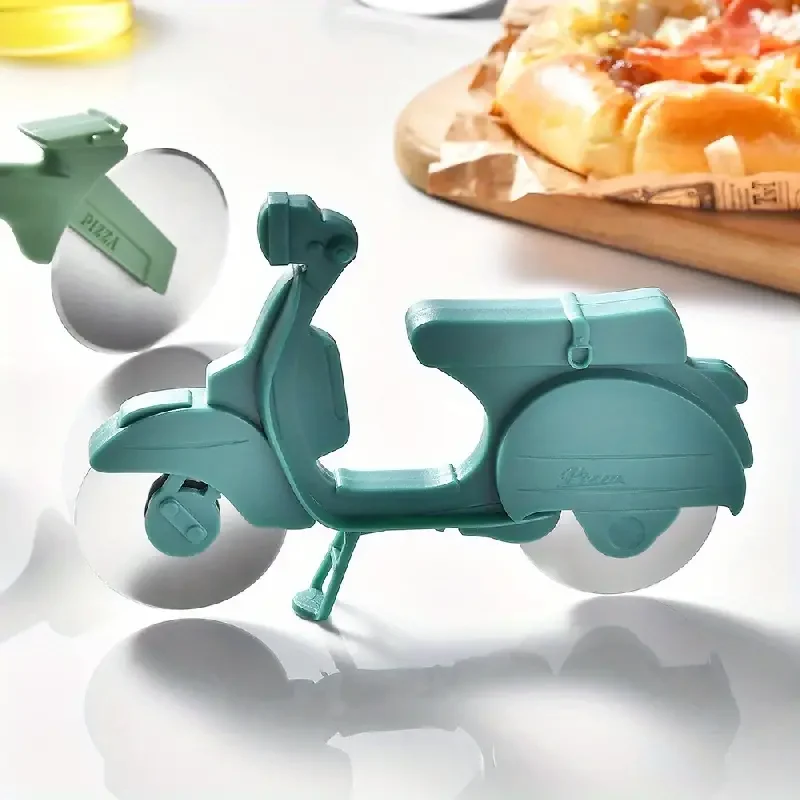 Motorcycle Pizza Wheel Cutter Creative Bicycle Plastic Pizza Knife Kitchen Gadgets For Slicing And Serving Pizza Cutter Pizza Knife Pizza Roller